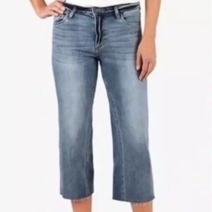 KUT From the Kloth Charlotte Crop Culotte Jeans Size 16 High Rise Raw Hem